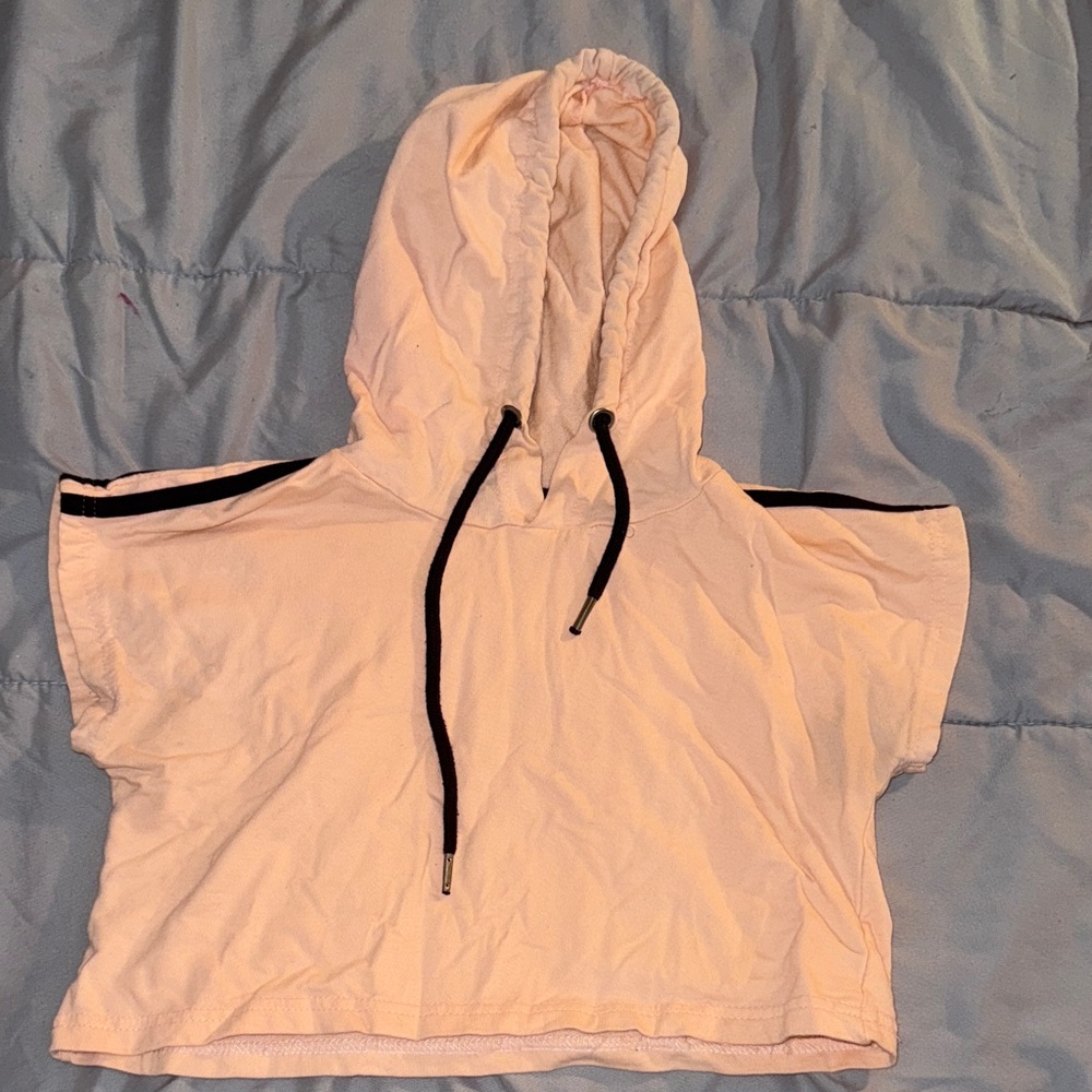 Pink Hooded Short Sleeve Top